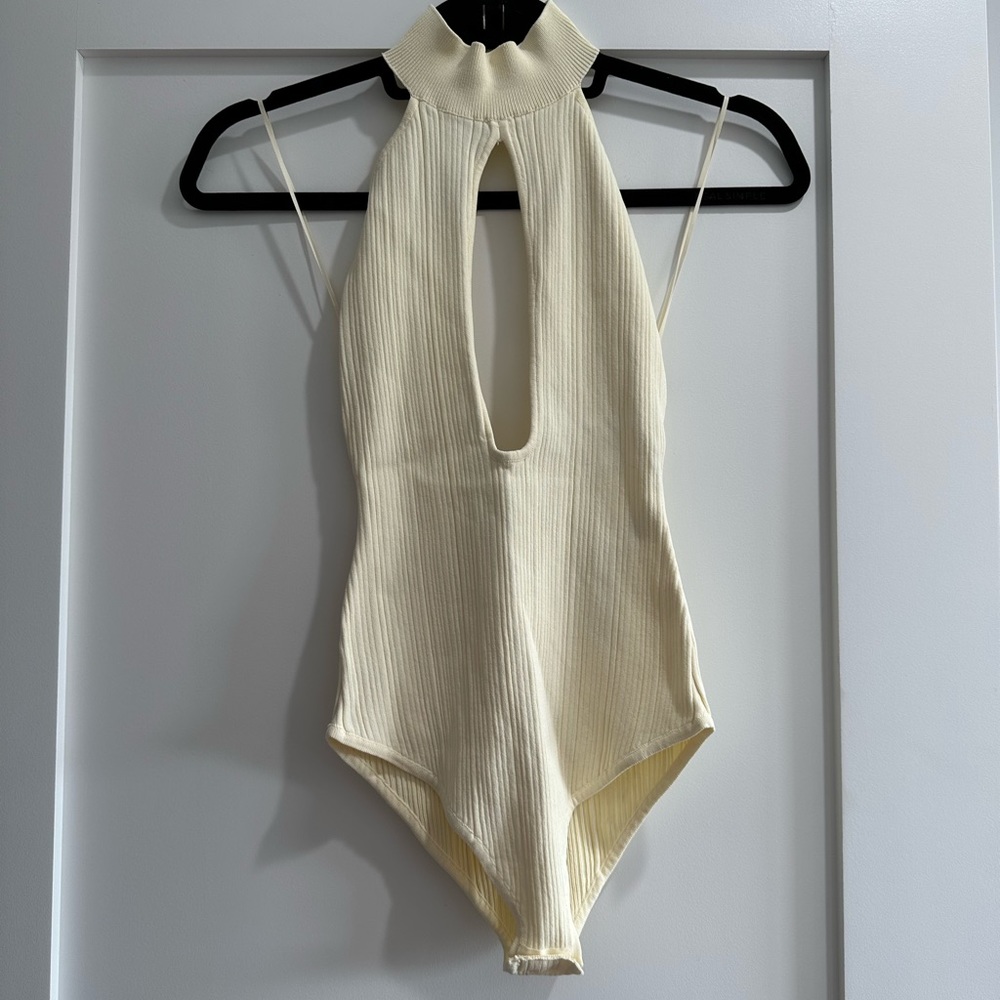 Zara Cream Halter Bodysuit